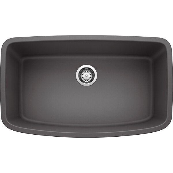 Valea Silgranit Super Single Undermount Kitchen Sink - Cinder