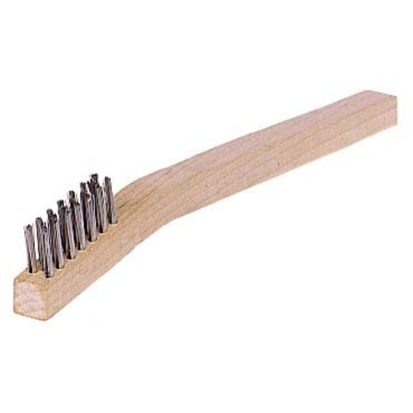 Small Hand Wire Scratch Brush Stainless Steel Fill Wood Block 3x7 Rows
