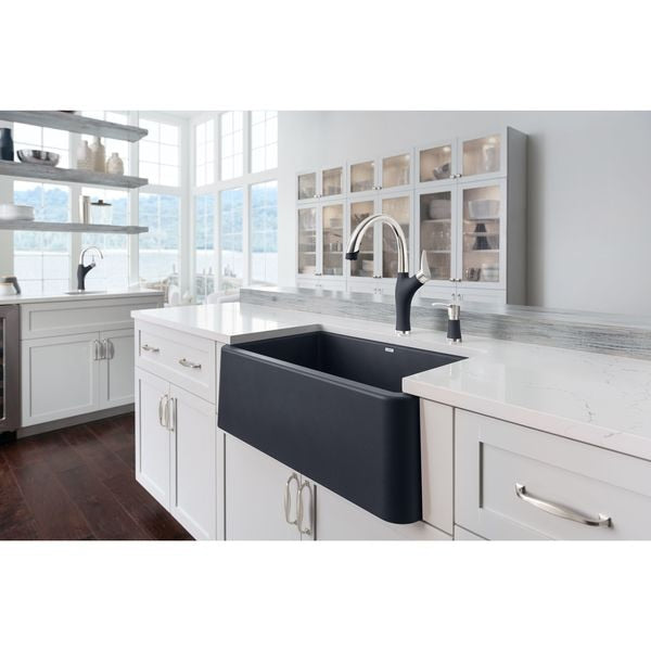 Artona Pull Down Dual Spray Kitchen Faucet 1.5 GPM - PVD Steel/Anthracite