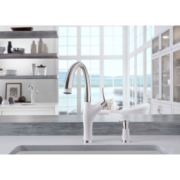 Artona Soap Dispenser - PVD Steel/White