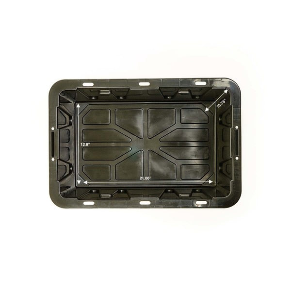 Storage Tote, Black/Yellow, Polypropylene, 30 3/4 in L, 20 1/2 in W, 14 3/8 in H