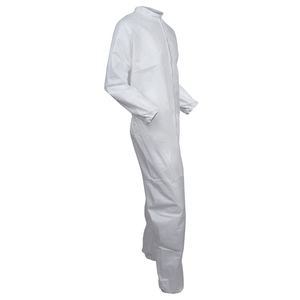 Disposable Coveralls, 25 PK, White, KleenGuard A40, Zipper
