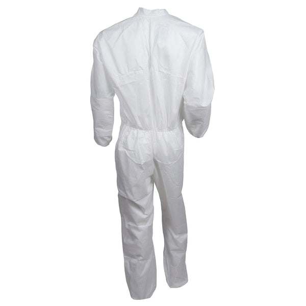 Disposable Coveralls, 25 PK, White, KleenGuard A40, Zipper