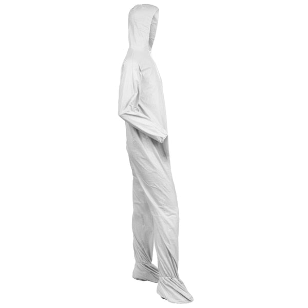 Hooded Disposable Coveralls, 25 PK, White, KleenGuard A40, Zipper