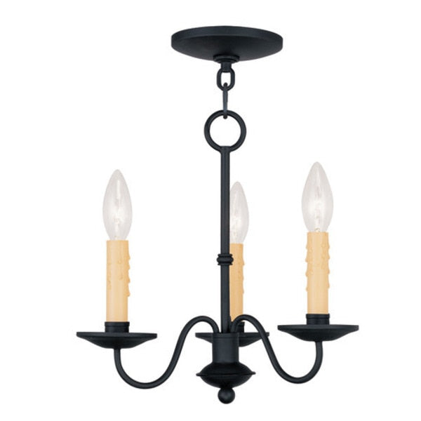 Heritage 3 Light Black Mini Chandelier