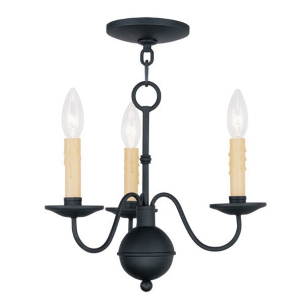 Heritage 3 Light Black Mini Chandelier