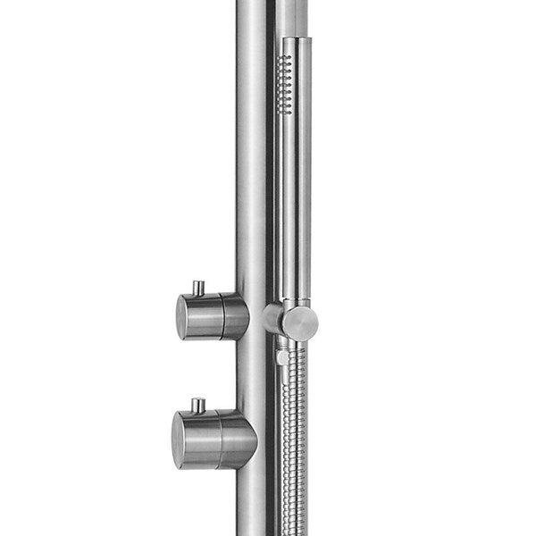 Outdoor Brushed Stainless Steel Shower System-Wave Outdoor Shower