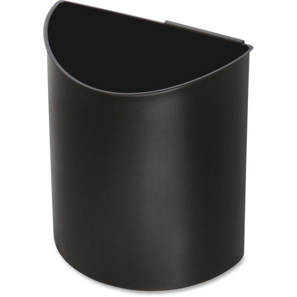 14 gal Half-Round Recycling Bin, Open Top, Black/Blue, Plastic, 2 Openings