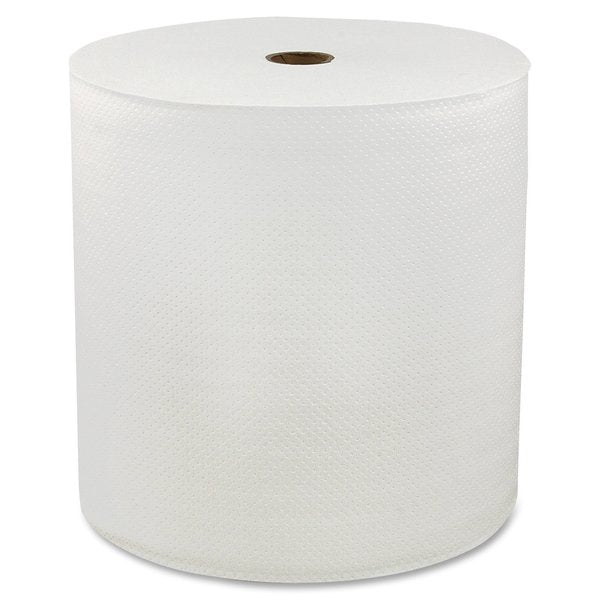 Genuine Joe Hardwound Paper Towels, 1, Continuous Roll, 850 ft, White, 6 PK