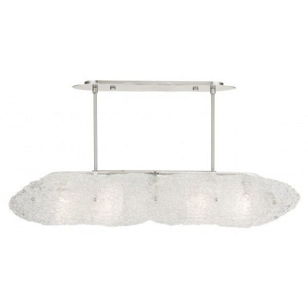 Brushed Nickel Linear Chandelier, 5 Light