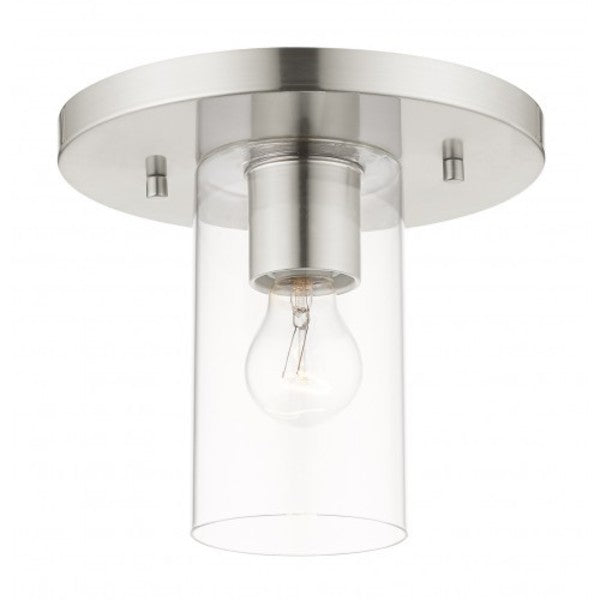 Brushed Nickel Flush Mount, 1 Light