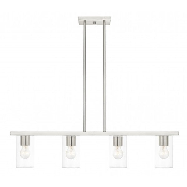 Brushed Nickel Chandelier, 4 Light