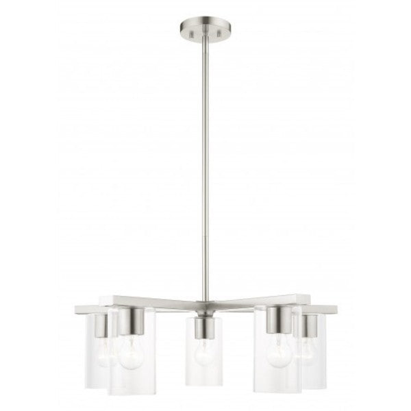 Brushed Nickel Chandelier, 5 Light