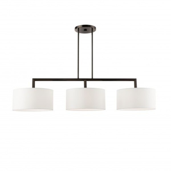 Black Chrome Linear Chandelier, 3 Light