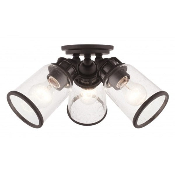 Bronze Flush Mount, 3 Light