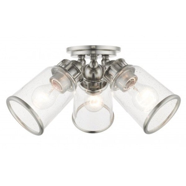 Brushed Nickel Flush Mount, 3 Light