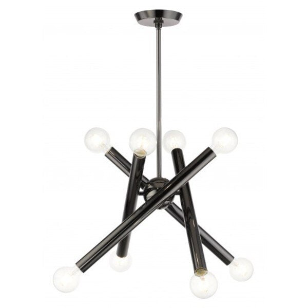 Black Chrome Chandelier, 8 Light