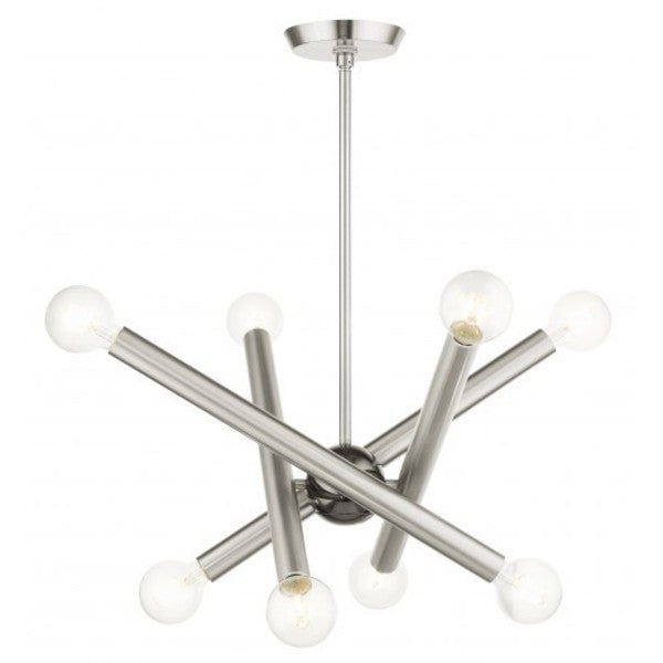 Brushed Nickel Chandelier, 8 Light