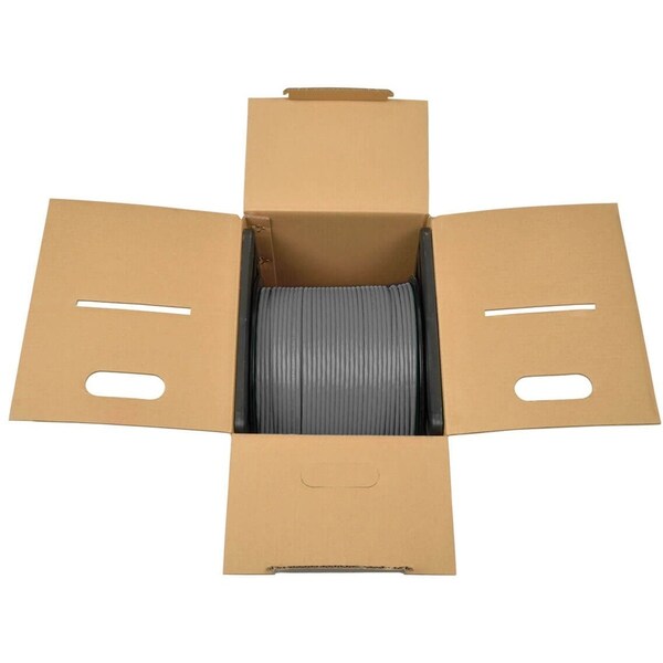 Cat6 Cable, Bulk, Solid, Plenum, Gray, 1000ft