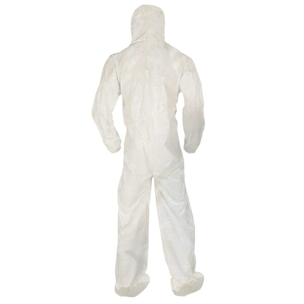 Hood/Boot Coveralls, 4XL, 10 PK, Zipper