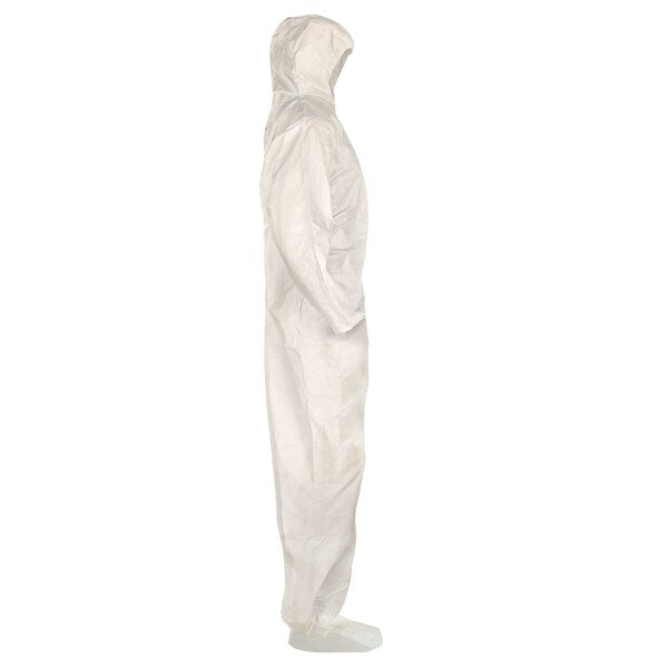 Hood/Boot Coveralls, 4XL, 10 PK, Zipper