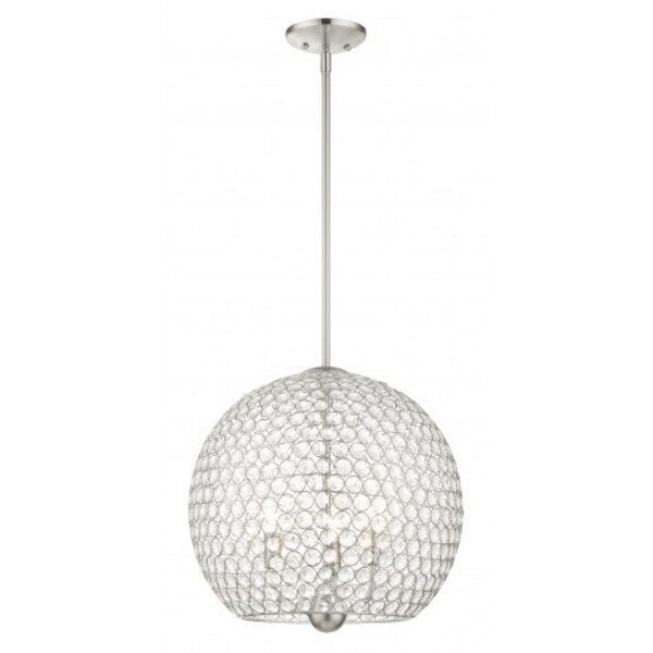 Brushed Nickel Pendant, 3 Light