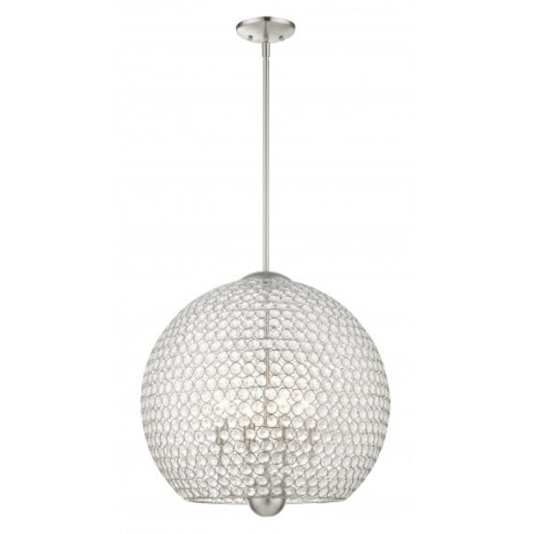 Brushed Nickel Pendant, 4 Light
