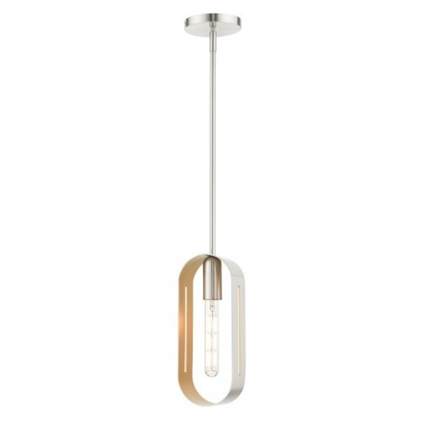 Brushed Nickel Pendant, 1 Light