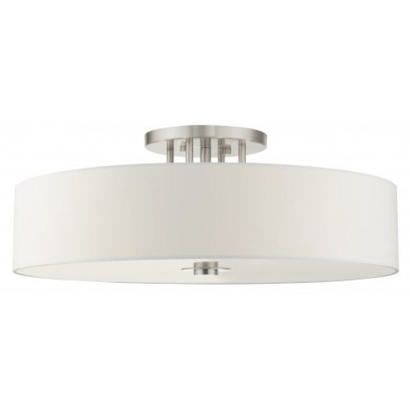 Brushed Nickel Semi Flush, 6 Light
