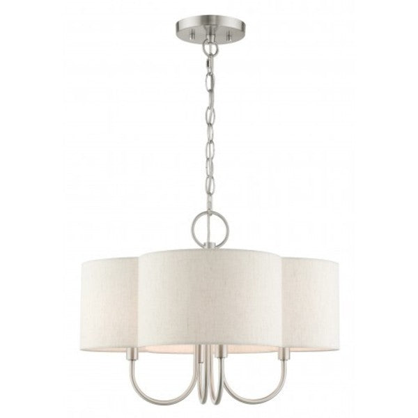 Brushed Nickel Chandelier, 4 Light