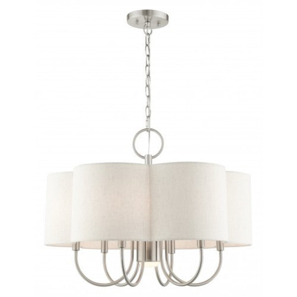 Brushed Nickel Chandelier, 7 Light