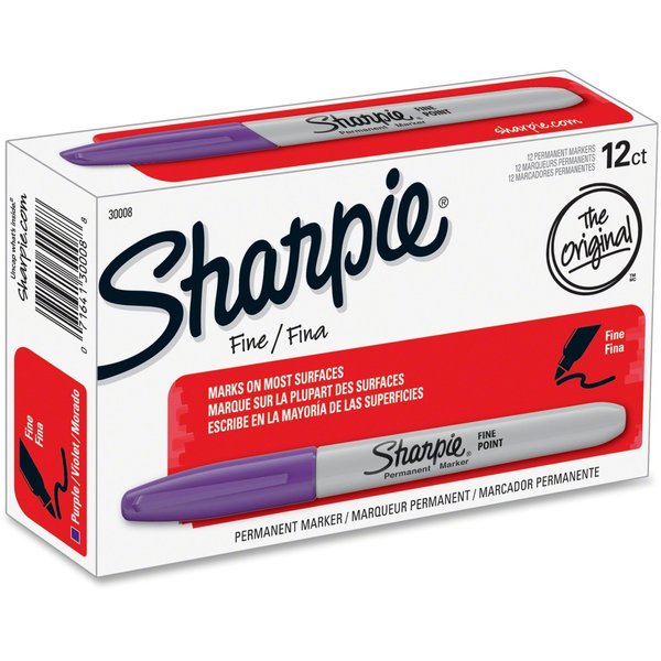 Permanent Marker, Fine Tip Purple PK12
