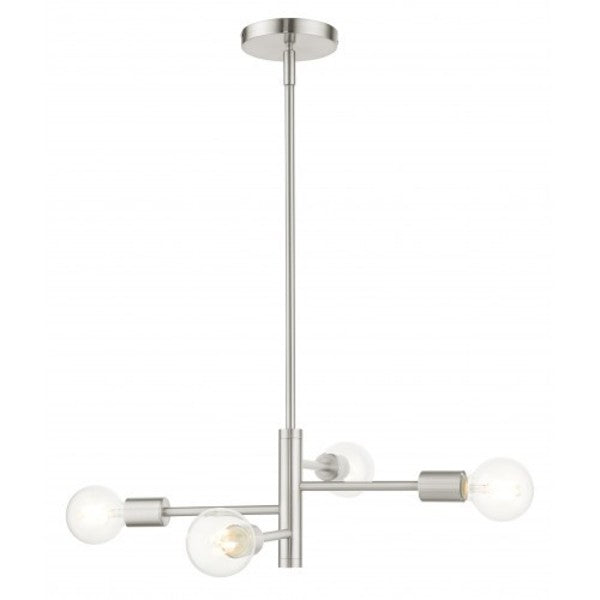 Brushed Nickel Chandelier, 4 Light