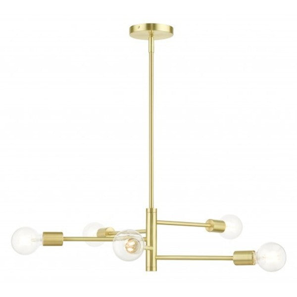 Satin BrassChandelier, 5 Light