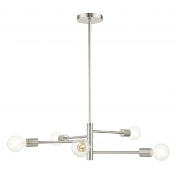 Brushed Nickel Chandelier, 5 Light