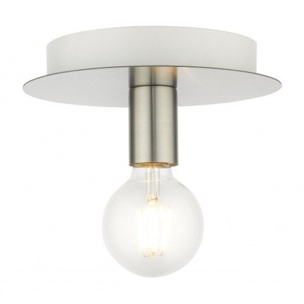 Brushed Nickel Flush Mount, 1 Light