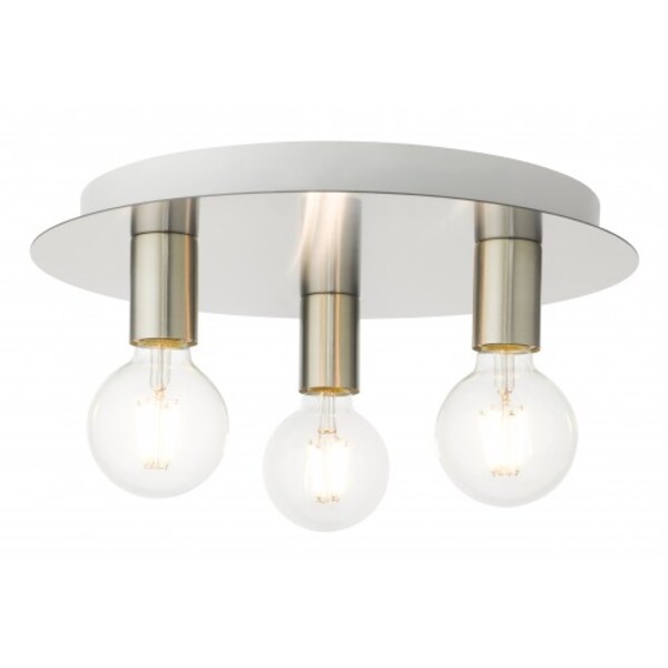 Brushed Nickel Flush Mount, 3 Light