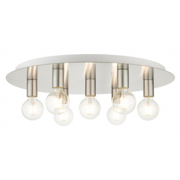 Brushed Nickel Flush Mount, 7 Light