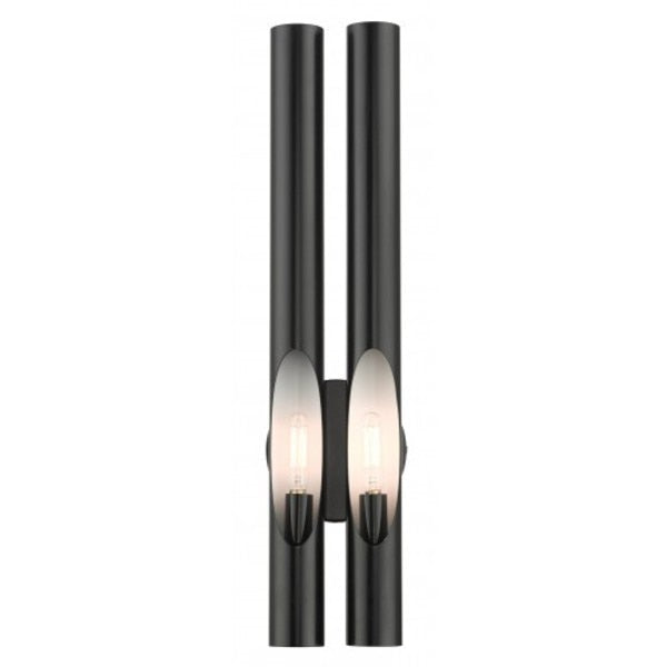 Shiny Black ADA Double Sconce, 2 Light