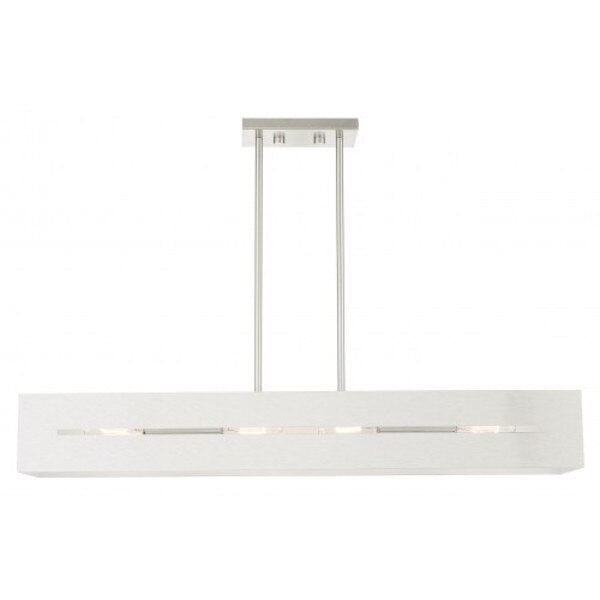 Brushed Nickel Linear Chandelier, 4 Light