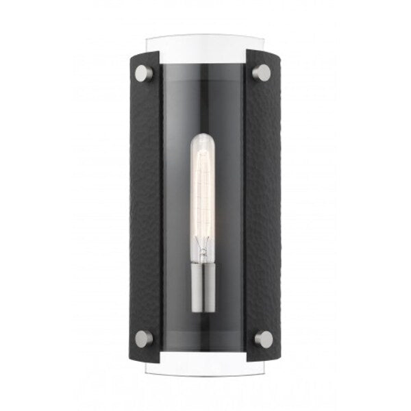 Black with Brushed Nickel Accents Sconce
