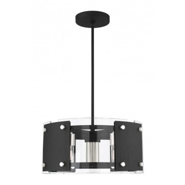 Black with Brushed Nickel Accents Pendan