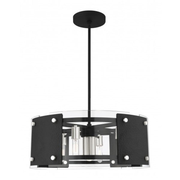 Black with Brushed Nickel Accents Pendan