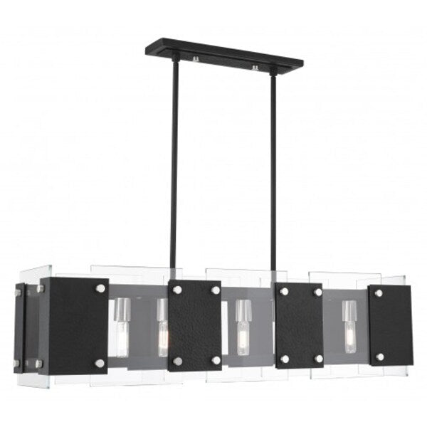 Black with Brushed Nickel Accents Linear