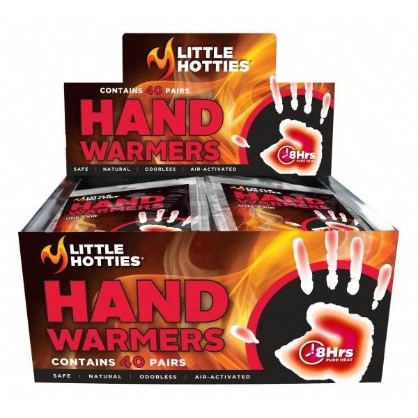 Hand Warmers, Disposable, Air Activated, Up to 8 Hours, Pack of 40 Pairs