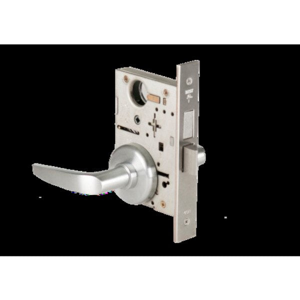 Mortise 45H Lock, Privacy, Lever, Rose, Satin Chrome AM, LH