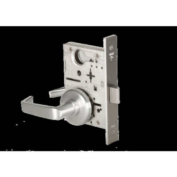Mortise 45H Lock, Passage, Lever, Rose, Satin Chrome AM, LH