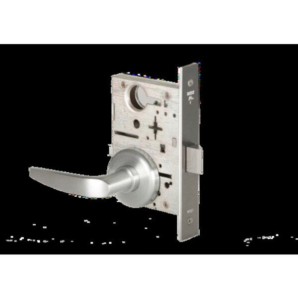 Mortise 45H Lock, Passage, Lever, Rose, Satin Chrome AM, RH