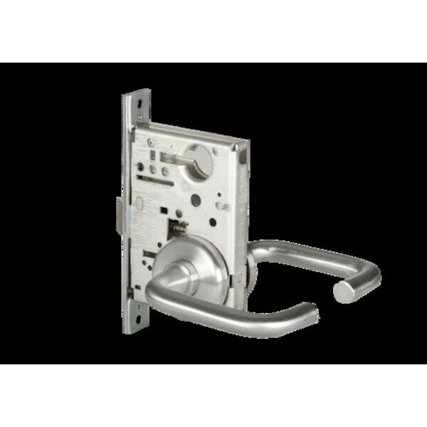 Mortise 45H Lock, Passage, Lever, Rose, Satin Chrome, RH