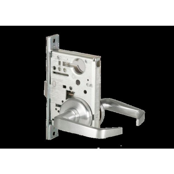 Mortise 45H Lock, Exit, Lever, Rose, Satin Chrome, RH